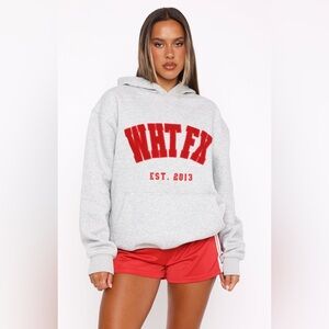 White Fox Give It Away Oversized Hoodie Dark Grey Marle - Size L/XL.